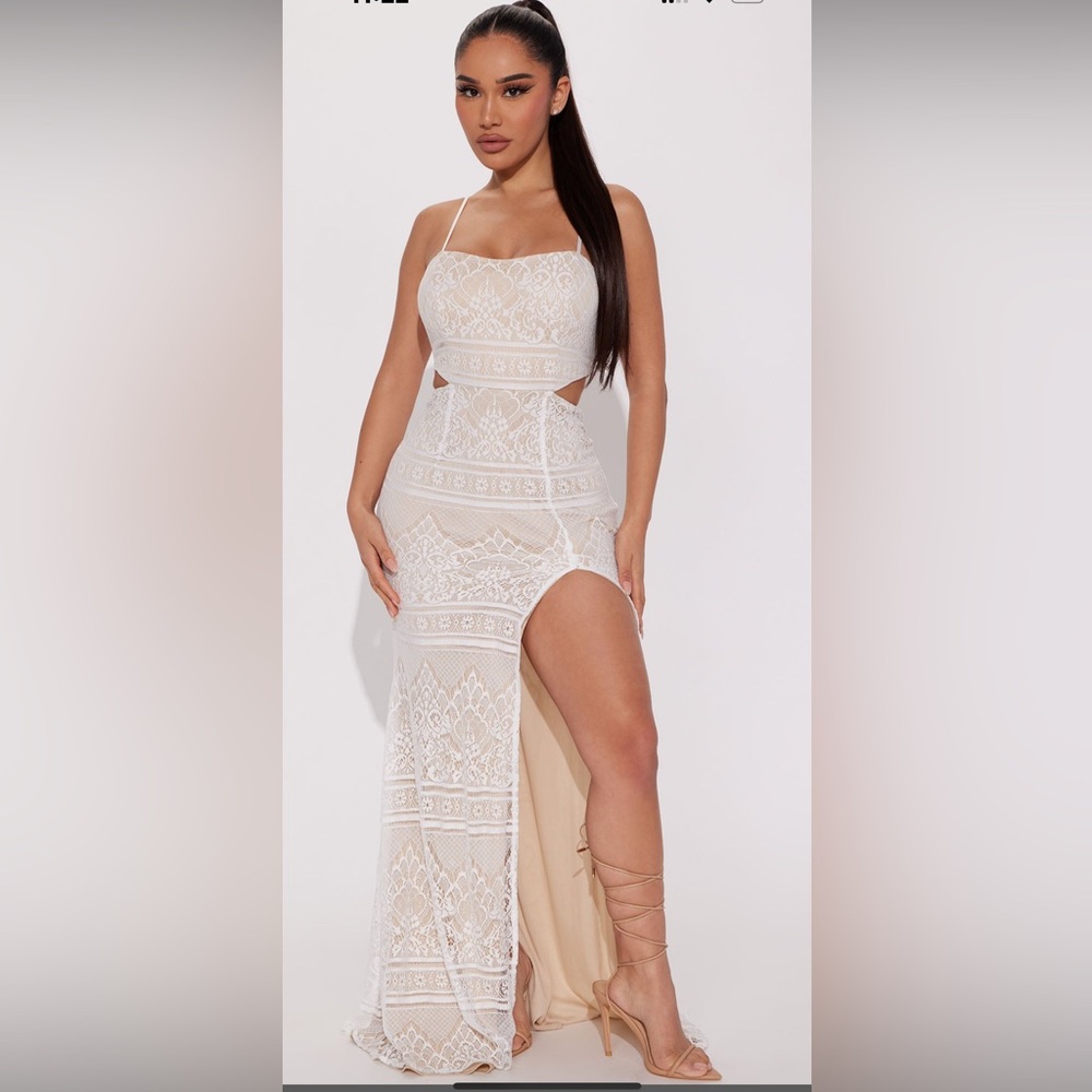 Fashion Nova White Halter Gown for Weddings
